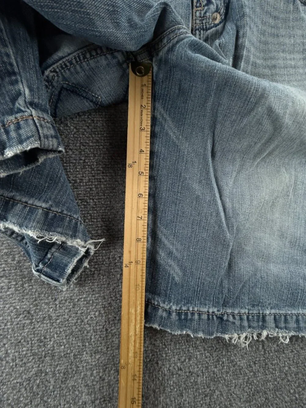 JNCO Premium Time Resistant Jean Shorts Men Blue Urban Y2K Cotton ACTL 34X12